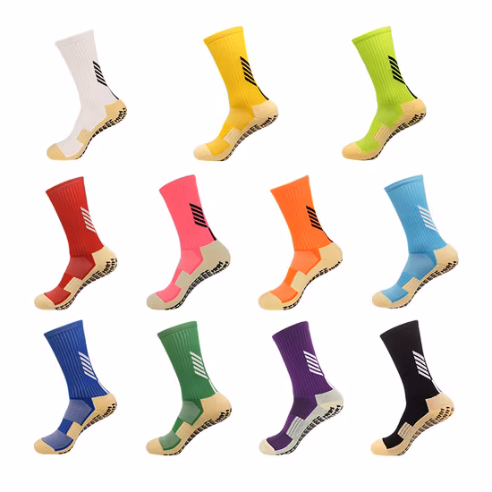 Wholesale Sport Unisex Soccer Football Non Slip Grip Crew Cotton Socks Anti Slip Soccer Men Cotton Basketball Rugby Sports Crew Football Grip Socks